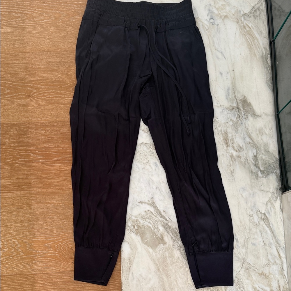 The Kooples Dark Navy Silky  Joggers with Drawstring